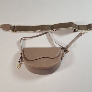 Kinganrun Elegant Taupe Crossbody Shoulder Bag NWOT 2 Straps 8.3x5.1x3.1 Inches